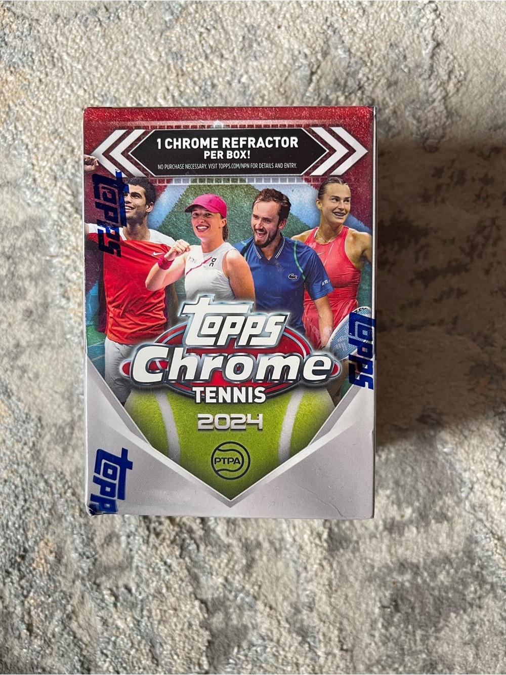 Topps Chrome Tennis 2024 Trading Card Box - Red/Green